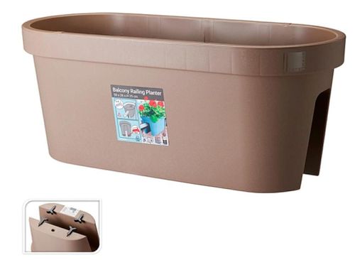 cumpără Ghiveci pentru flori ProGarden 57461 Ghiveci pentru balustrada 59x26x25cm, maro, plastic în Chișinău 