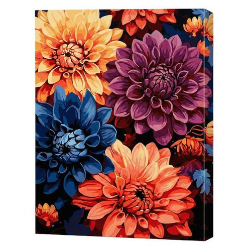 купить Картина по номерам Ideyka KHO3248 40x50cm Eco, Dalii colorate в Кишинёве 