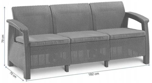 cumpără Mobilier pentru grădină Keter Corfu II Love Seat Max Brown/Oat (258947) în Chișinău 