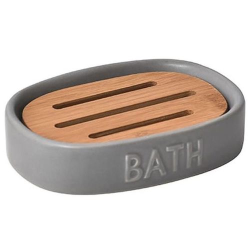 купить Аксессуар для ванной Tendance 43665 Bath Bathroom серая керамика+бамбук в Кишинёве 
