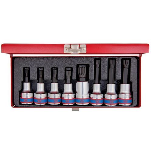 cumpără Set de tubulare, bite, duze King Tony Set biți 4128PR SPLINE M5-M16 1/2", 8 buc. în Chișinău 