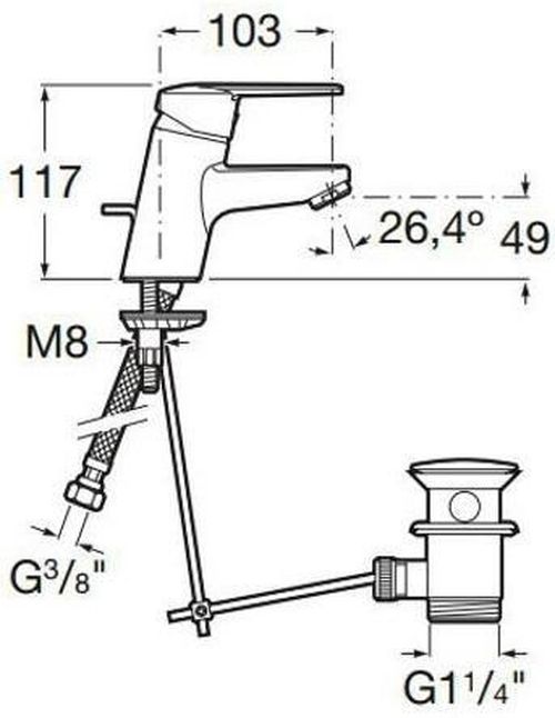 купить Смеситель для умывальника Roca Victoria A5A3025C00 в Кишинёве 