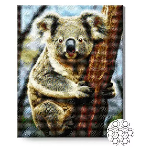 купить Картина по номерам Art Gallery GA87389 Mozaic cu diamante 40x50cm Koala intr-un copac в Кишинёве 