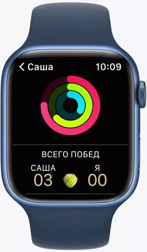 купить Смарт часы Apple Watch Series 7 GPS 45mm Blue Aluminium Case with Abyss Blue Sport Band MKN83 в Кишинёве 