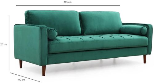 cumpără Canapea Trendy Roma-Verde, 90x70x215cm (3 locuri) în Chișinău 