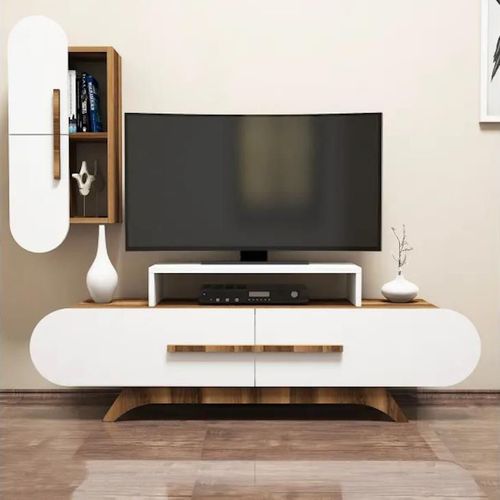 cumpără Comodă TV Trendy Trandafir S, Nuc, Alb 145x49x36cm în Chișinău 