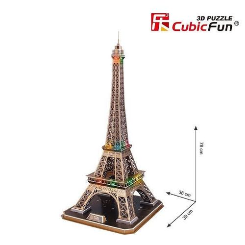 купить Конструктор Cubik Fun L091h 3D Puzzle Turnul Eiffel cu iluminare LED, 82 elemente в Кишинёве 