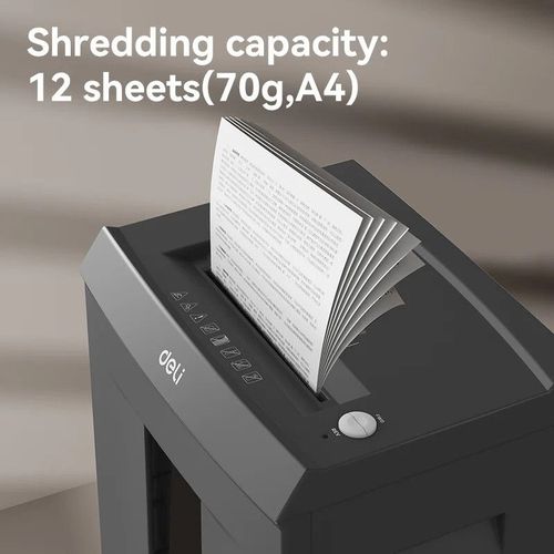 cumpără Distrugător de documente Deli DLET095, P5, 12 листов, 23л, MicroCut în Chișinău 