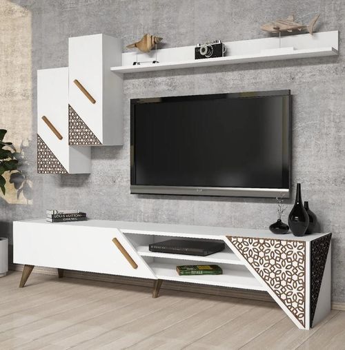 купить Стенка Trendy Beril, Alb 180x40x37cm в Кишинёве 