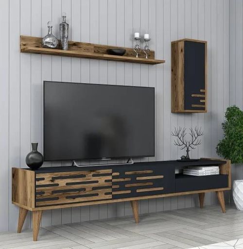купить Стенка Trendy Valensiya Орех, Антрацит (GTR000148) в Кишинёве 