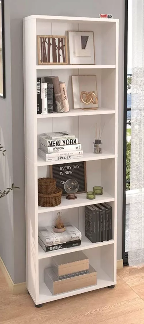 купить Офисный стеллаж Nex Home Chipboard, 55,5x20x174 см, Белый (15-16-01) в Кишинёве 