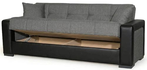 купить Диван Trendy Marmaris, extensibila cu lada de depozitare, 215x80x80cm, Gri/Negru в Кишинёве 