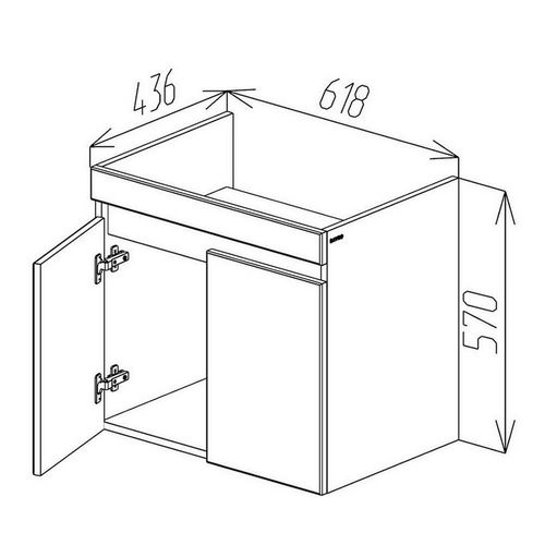 купить Шкаф под умывальник Bayro подвесной Trend Duo Soft 650 белый мат в Кишинёве 