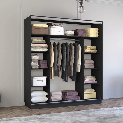 купить Шкаф Mobildor-Lux Fox uși glisante din oglinzi (230x60x200H cm) Anthracite в Кишинёве 