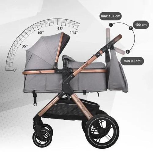 cumpără Сărucior pentru copii Coccolle Melora Moonlit Grey, 3in1 cu landou transformabil în Chișinău 