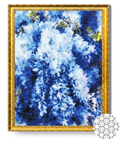 cumpără Tablou pe numere Art Gallery GA83279 Mozaic cu diamante 40x50cm Flori albastre în Chișinău 