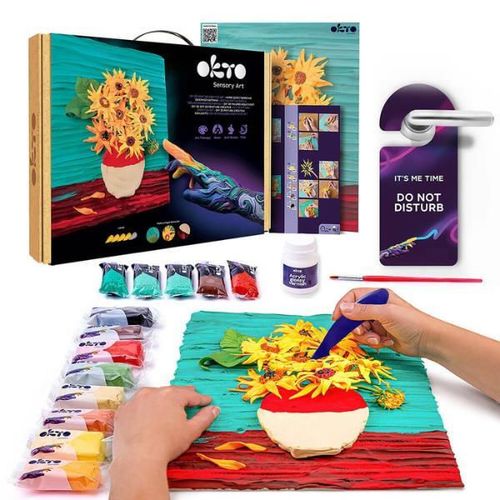 cumpără Set de creație Okto 10008 Tablou 3D cu plastilină ușoară 30x40сm, Floarea-soarelui în Chișinău 