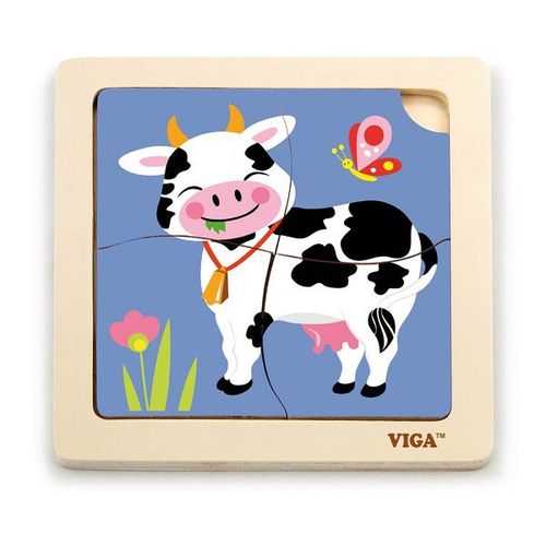 Деревянный мини-пазл “Корова”  VIGA 