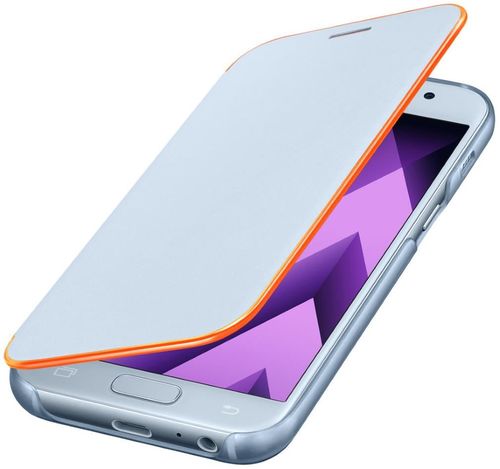 купить Чехол для смартфона Samsung EF-FA320, Galaxy A3 2017, Neon Flip Cover, Blue в Кишинёве 