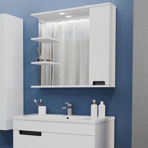 cumpără Oglindă baie Bayro Positano 1000x750 правый, белый мат în Chișinău 