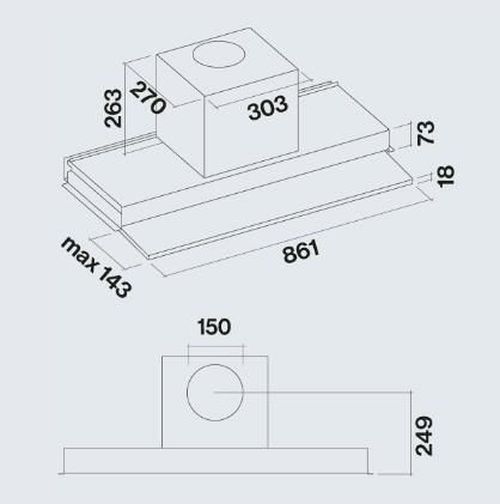 cumpără Hotă Falmec MOVE 90 E.P. White Glass (109) (w/o filter pack) în Chișinău 