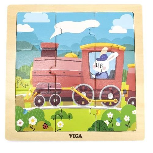 cumpără Puzzle Viga 44631 Puzzle din lemn Locomotivă, 9 elem. în Chișinău 