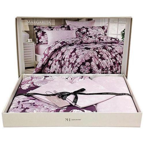 купить Домашний текстиль Promstore 53379.5 Lenjerie de pat Euro 2 NH Delux Satin Margarita в Кишинёве 