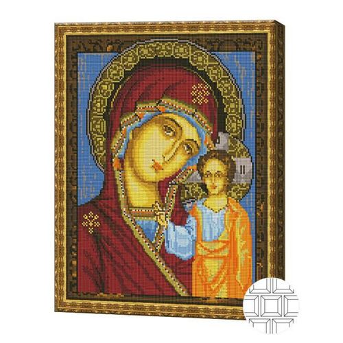 купить Картина по номерам Art Gallery QB201245 Mozaic cu diamante patrate 40x50cm Icoana Maicii Domnului din Kazan в Кишинёве 