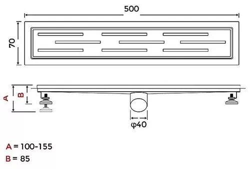 cumpără Trap de duș Gappo Rigola dus G 85007-1 INOX 70x500 în Chișinău 