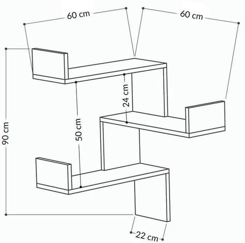 купить Полка декоративная Trendy Luksa-Stejar 60x90x60cm (GTR005361) в Кишинёве 