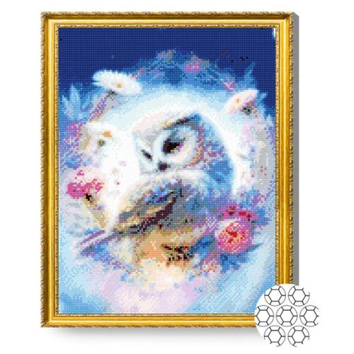 купить Картина по номерам Art Gallery GA84520 Mozaic cu diamante 40x50cm Bufnita polara в Кишинёве 