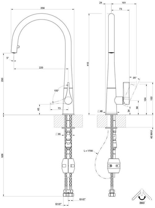 cumpără Bateria bucătărie Gessi 17153-149 Proton Fino: Brushed Nickel în Chișinău 