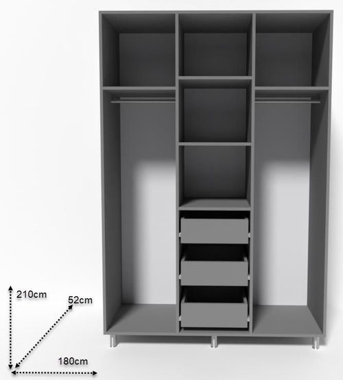 cumpără Dulap Smartex (15821) N12 180cm Grafit în Chișinău 