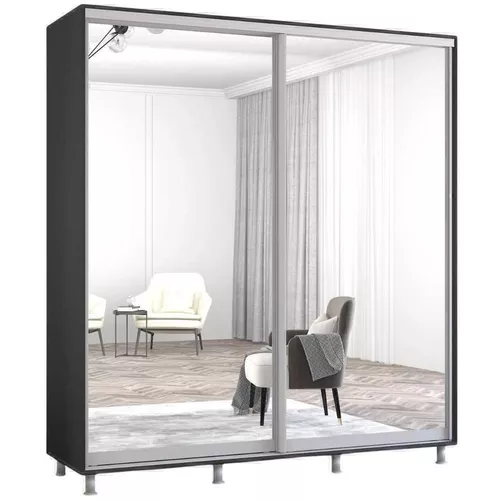 cumpără Dulap Mobildor-Lux Aron cu uși glisante din oglinzi (230x60x240H cm) Anthracite în Chișinău 