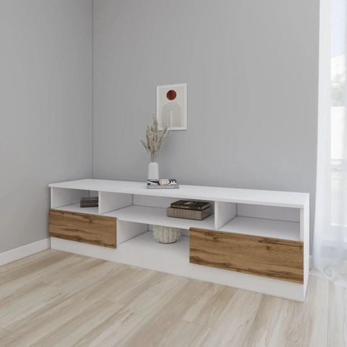 cumpără Comodă TV Smartex (16362) Т6 180cm TV Alb+Stejar inchis în Chișinău 