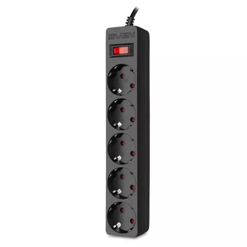 купить Фильтр электрический Sven SF-05E, 5 Sockets, 1.8m, Black в Кишинёве 