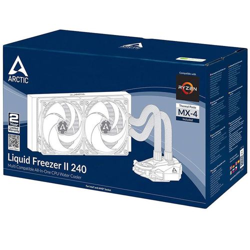 cumpără Arctic Liquid Freezer II 240 Multi Compatible All-In-One CPU Water Cooler, Intel 1200, 115X, 2011-3, 2066, AMD AM4, VRM Fan: 40mm 1000–3000rpm, Pump: 800–2000rpm, 2x120mm Fan 200–1800rpm, Fluid Dynamic Bearing, ACFRE00046A în Chișinău 