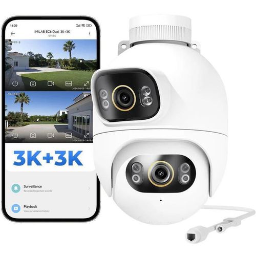 купить Камера наблюдения IMILAB by Xiaomi EC6 Spotlight Camera Dual 3K+3K WiFi Plug-in в Кишинёве 