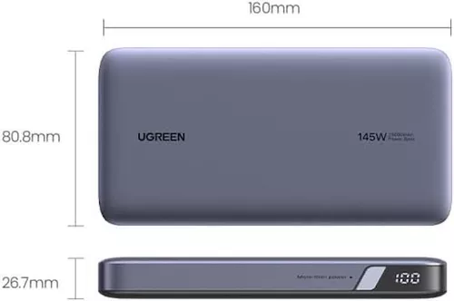 cumpără Acumulator extern USB (Powerbank) Ugreen 90597A Flight Approved PD3.1 25000mAh, Grey în Chișinău 