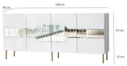 купить Комод Trendy Milano, Alb, Auriu (GTR001210) в Кишинёве 