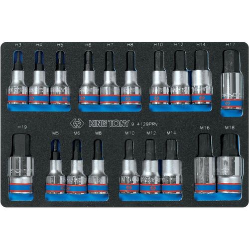 купить Набор головок, бит, насадок King Tony 9-4129PRV набор насадок HEX 1/2" 19 пр. (FOAM) в Кишинёве 