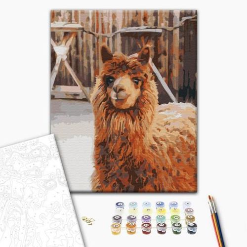 купить Картина по номерам BrushMe RBS52266FC 30x40сm (fără cutie) Lama la fermă в Кишинёве 