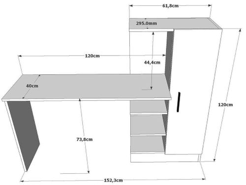 купить Офисный стол Trendy CT2-AB 152x120x40cm в Кишинёве 