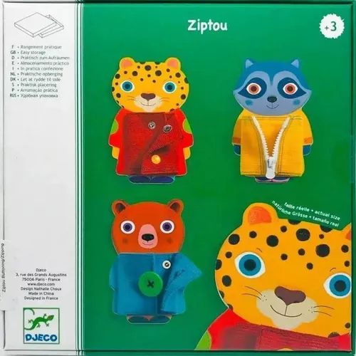 купить Игрушка Djeco DJ01663 Joc educativ cu haine Ziptou в Кишинёве 
