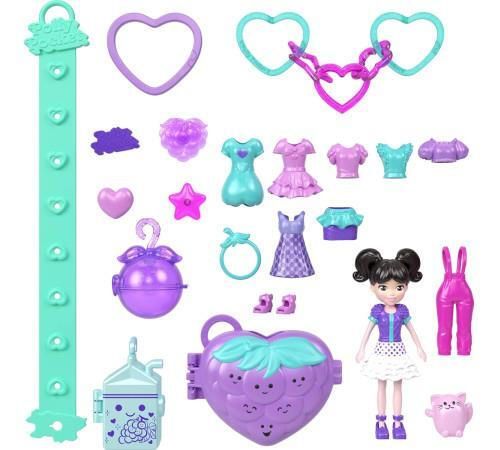 купить Игрушка miscellaneous JKR51 Polly Pocket стильный браслет клубника набор с брелком и куклой в Кишинёве 