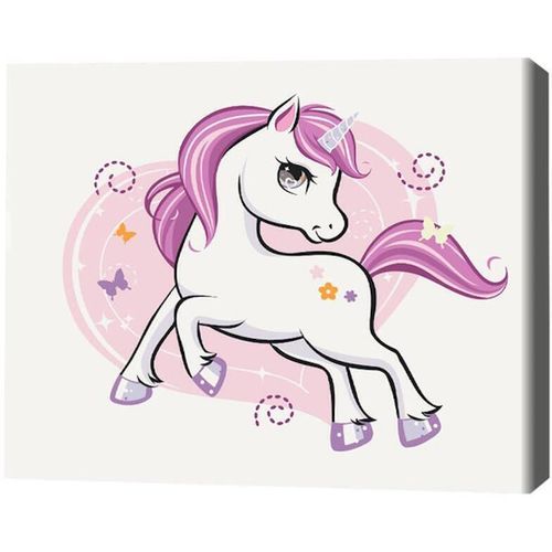 cumpără Tablou pe numere BrushMe KBS0075FC 30x40 сm (fără cutie) Unicorn strălucitor în Chișinău 