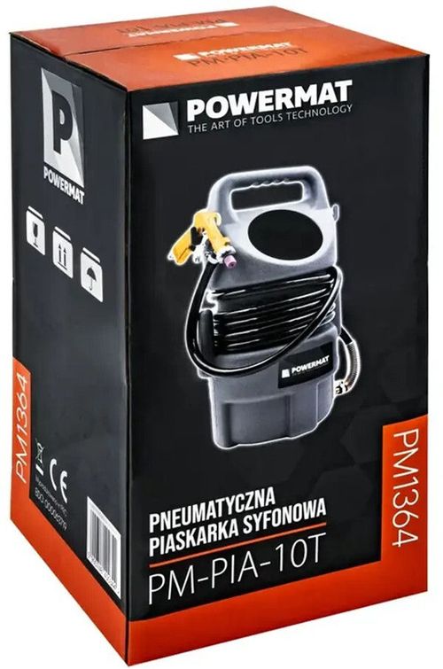 купить Пневмопистолет Powermat PM-PIA-10T Пескоструйный аппарат 4/5/6/7mm 8bar 10L в Кишинёве 