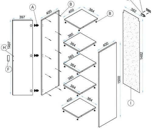 cumpără Dulap Arta Mobilei Living Gray G12 (AM123) în Chișinău 