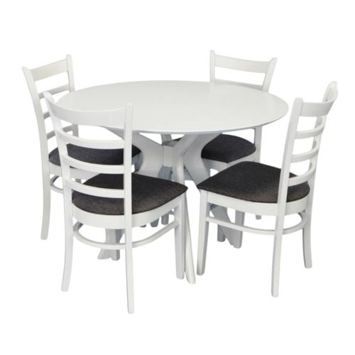 cumpără Set masă și scaune Evelin di Costacurta стол Raffles Round White + 4 стула Coco White/NV-10WP Grey în Chișinău 