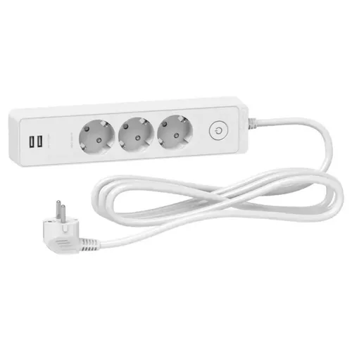 купить Фильтр электрический Schneider ST943U3W, 3 locuri + 2 USB + intr. 16A 3m в Кишинёве 